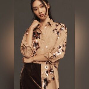 MAEVE by ANTHROPOLOGIE Bennet Sequin Leopard Edition